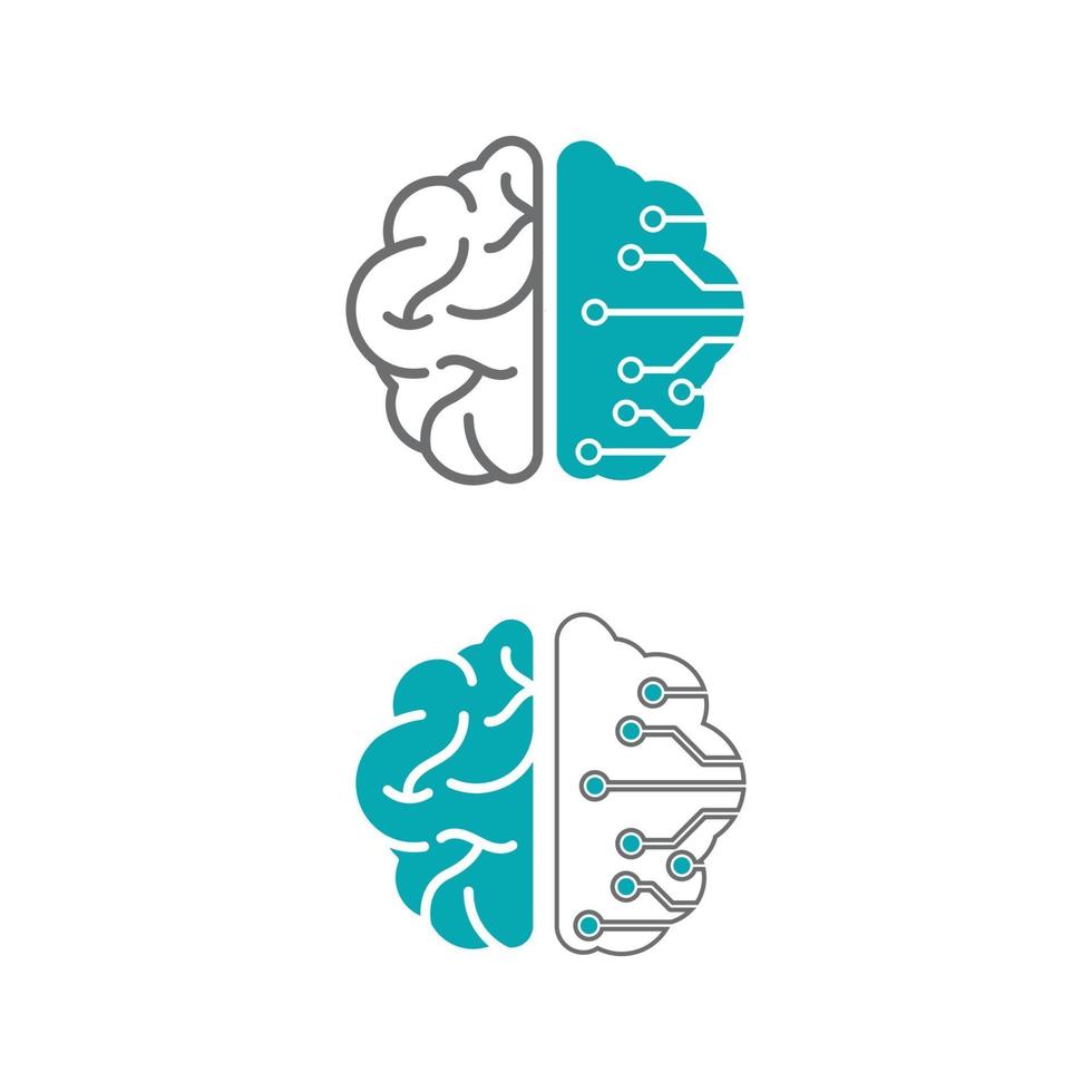 plantilla de icono de ilustración de vector de cerebro de salud
