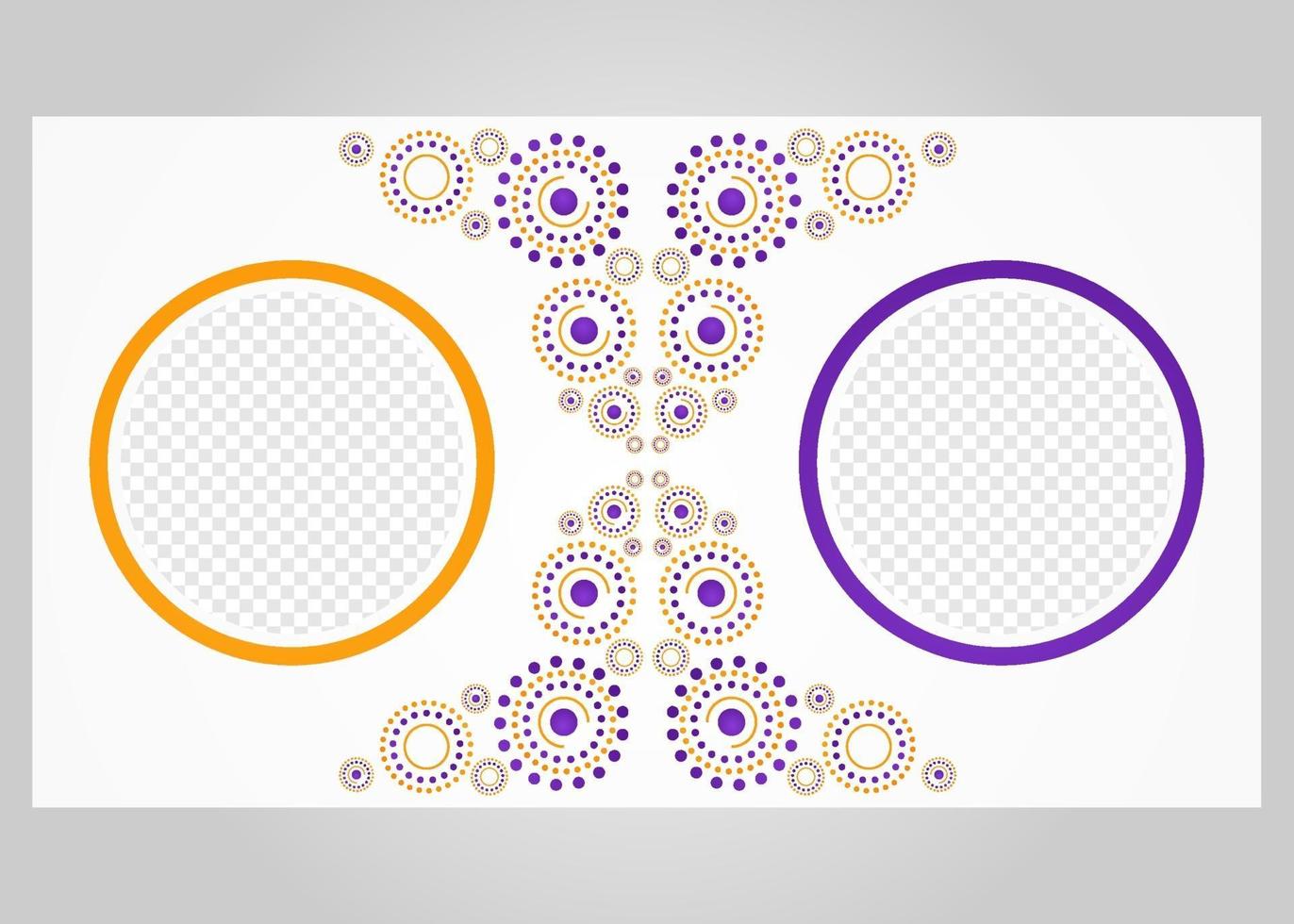 Fondo de patrón de círculo naranja y púrpura abstracto vector