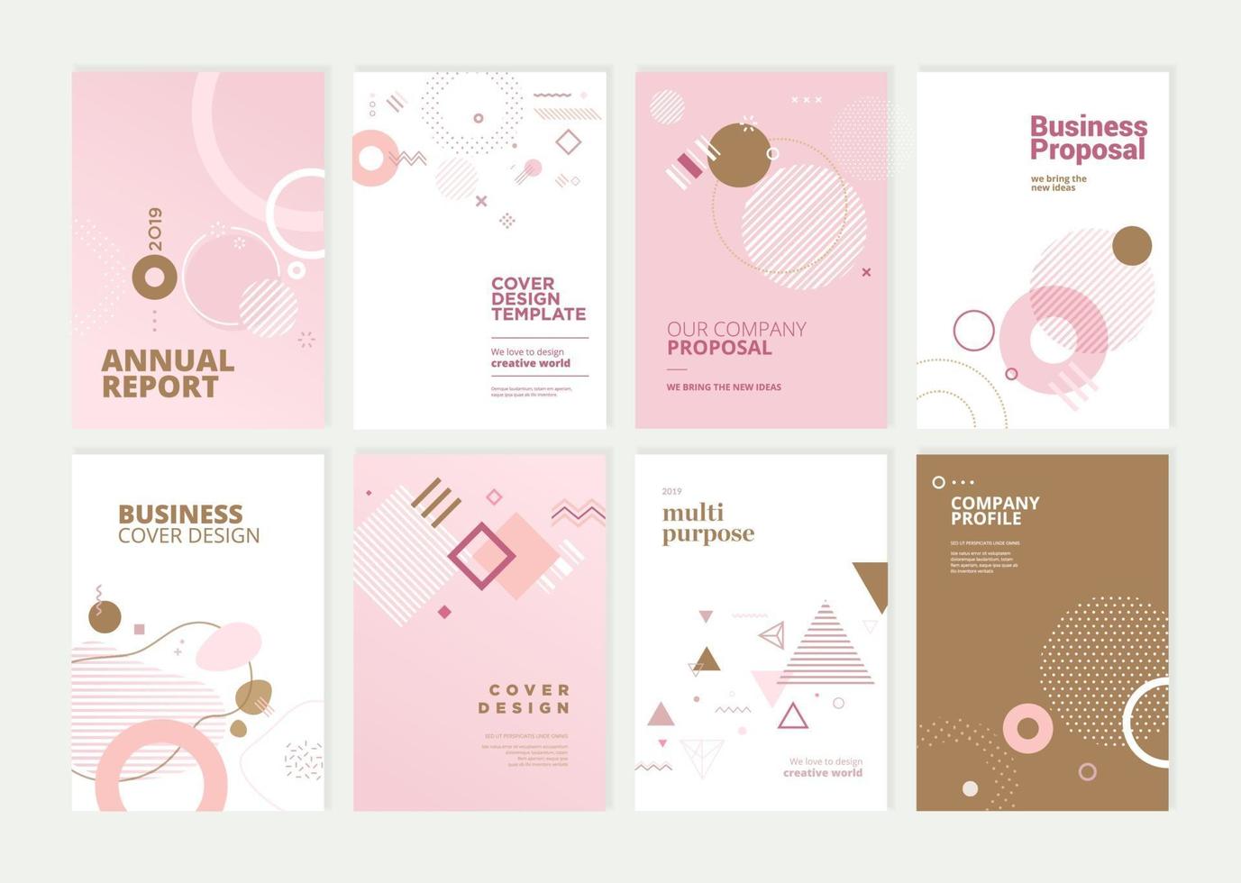 Beauty brochure, annual report, cover designs vector