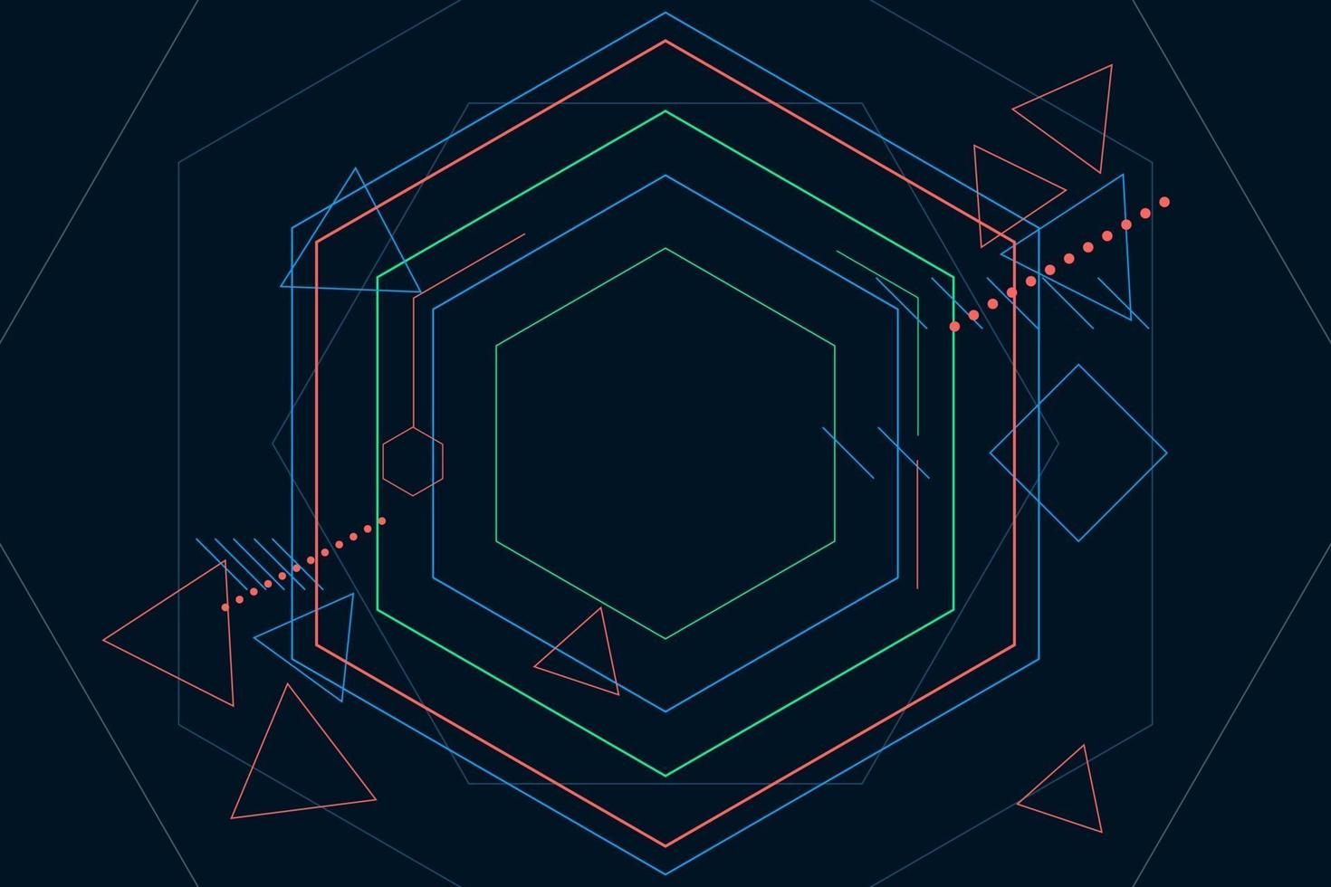 patrón futurista hexagonal de ciencia ficción vectorial, vector