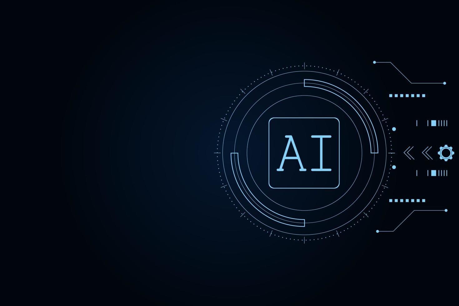 Artificial Intelligence ,AI chipset on circuit board, futuristic vector