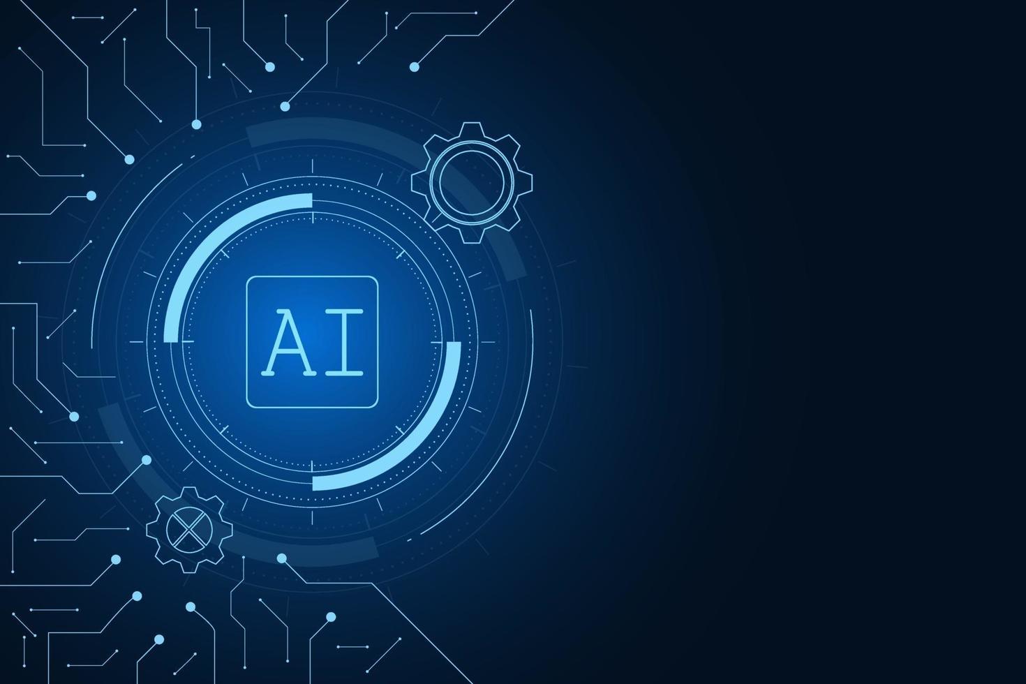 inteligencia artificial, chipset ai en placa de circuito, futurista vector