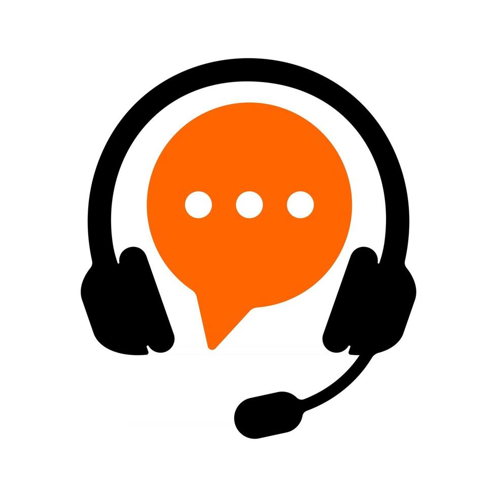 Call center symbol with headphones. Client support online service vector