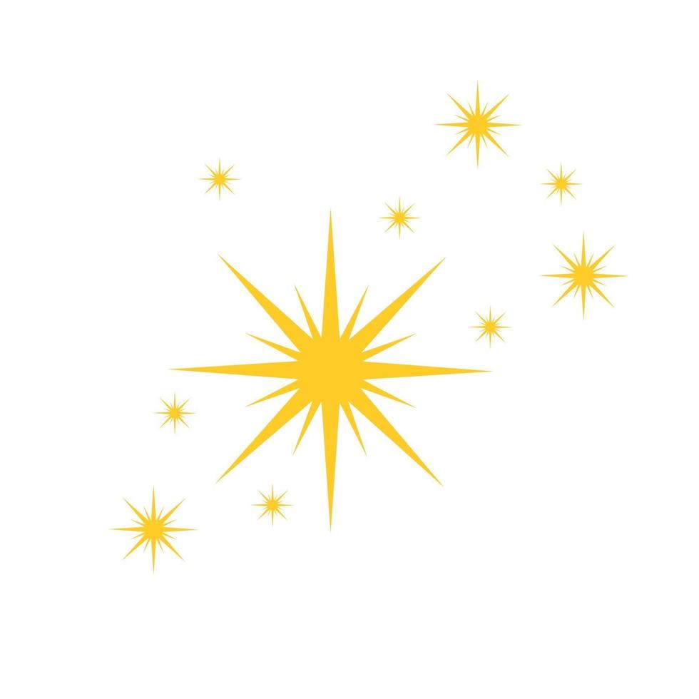 Yellow stars twinkles and sparkles vector