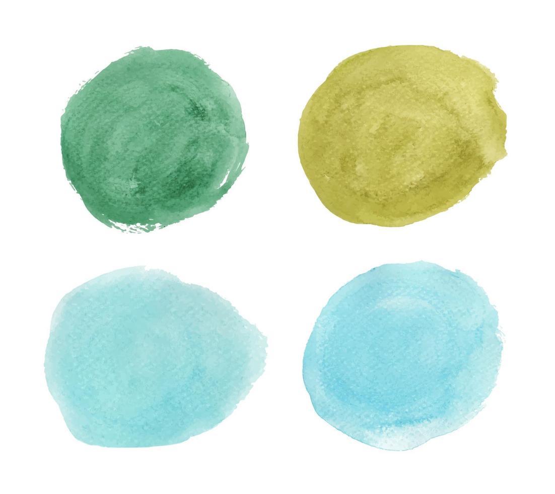 Round watercolor splashes. circle elements for design. vector