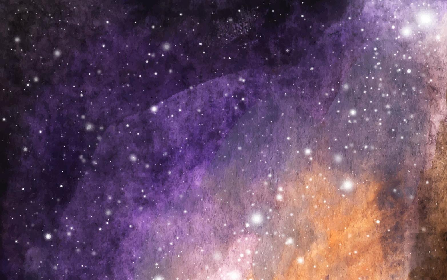 Abstract galaxy painting. Watercolor Cosmic texture with stars. vector
