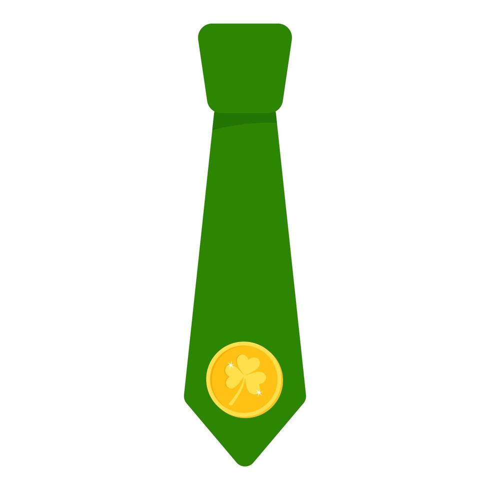 corbata decorada con elementos para el día de san patricio. vector estilo de dibujos animados