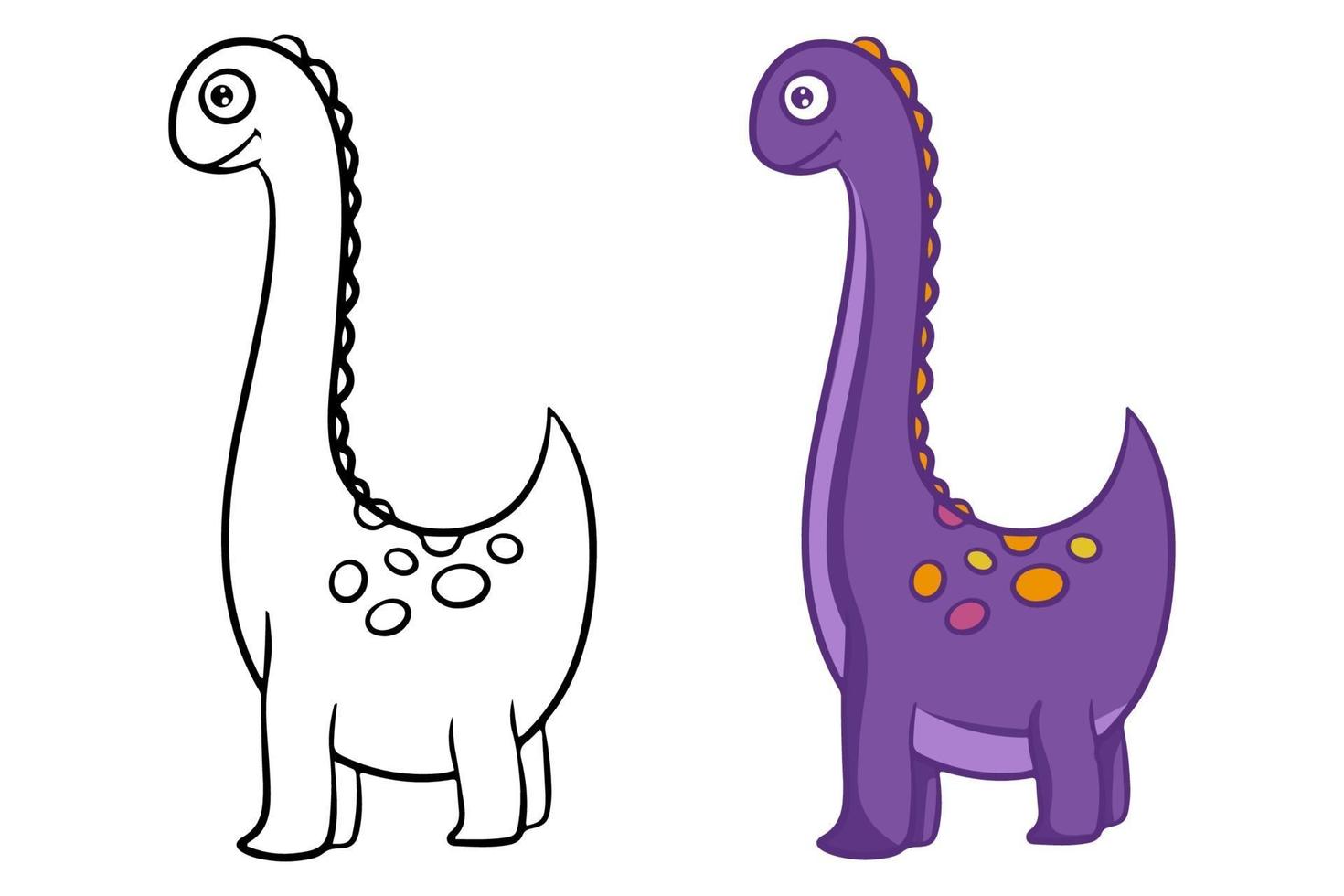 dinosaurio. ilustración vectorial en blanco y negro para colorear. vector