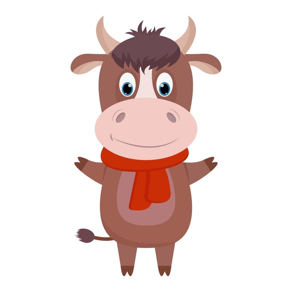 Funny bull. Vector illustration in cartoon style.