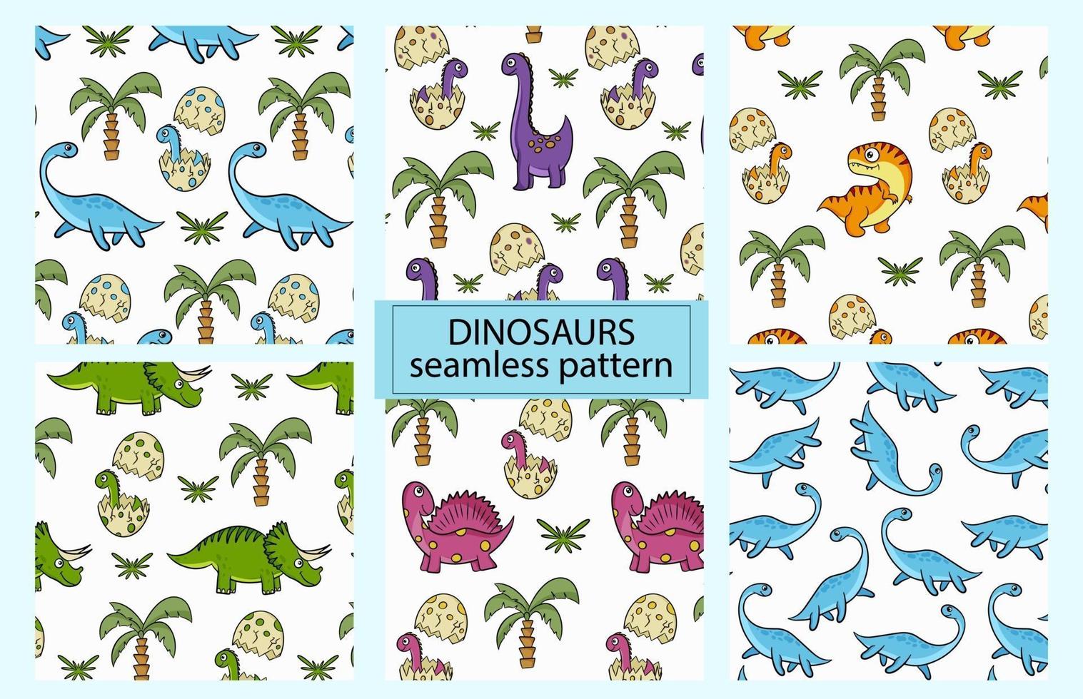 dinosaurios. colorido patrón sin costuras para decorar una habitación infantil vector