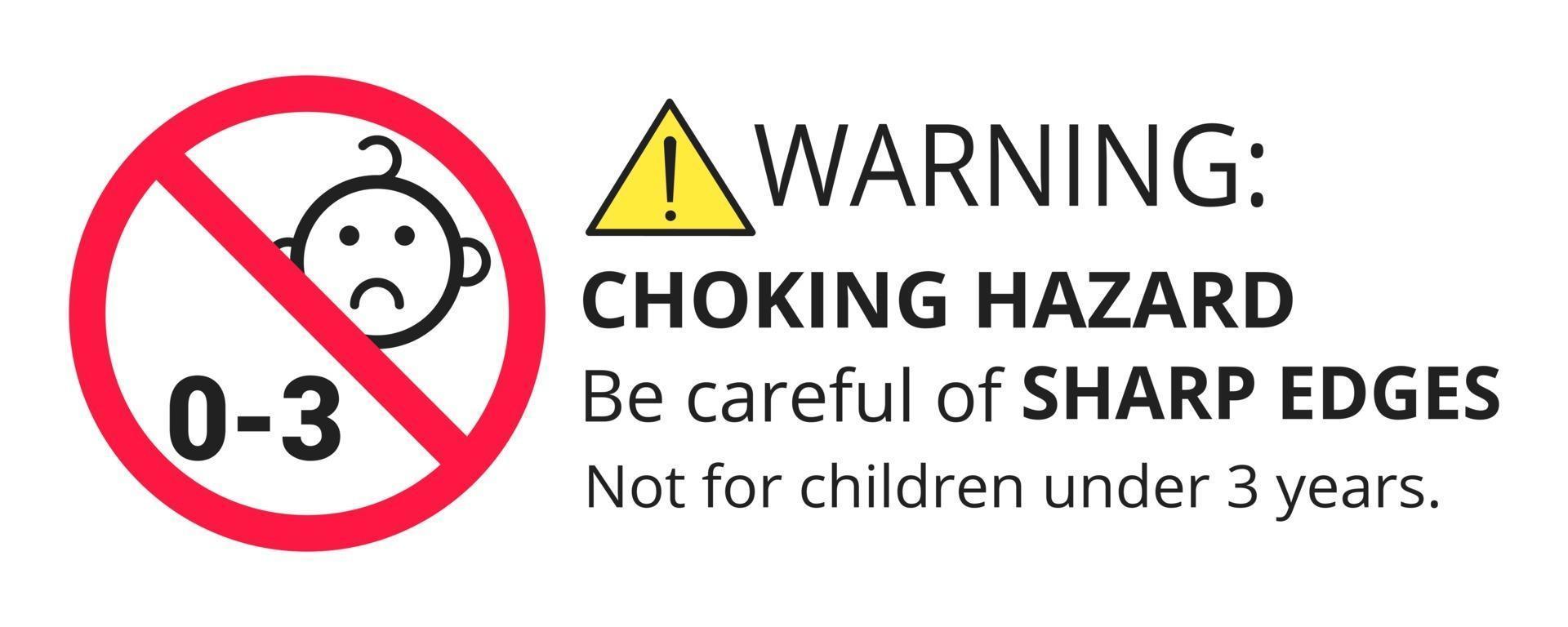 Not suitable for children under 3 years choking hazard vector