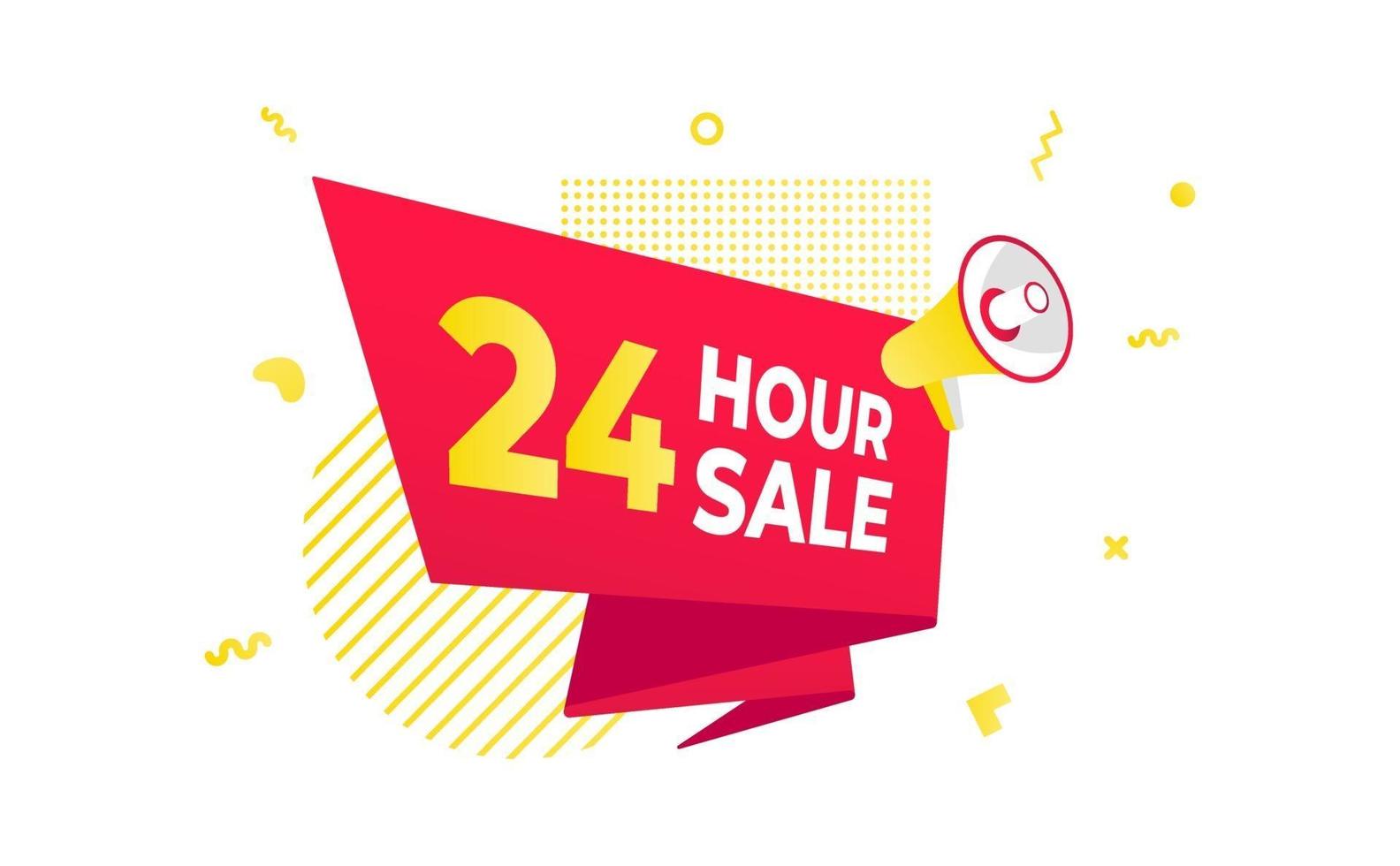 24 hour sale countdown ribbon badge icon vector