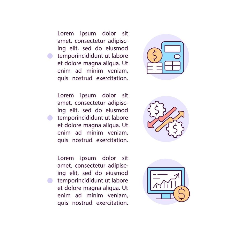 Financial management concept line icons with text vector