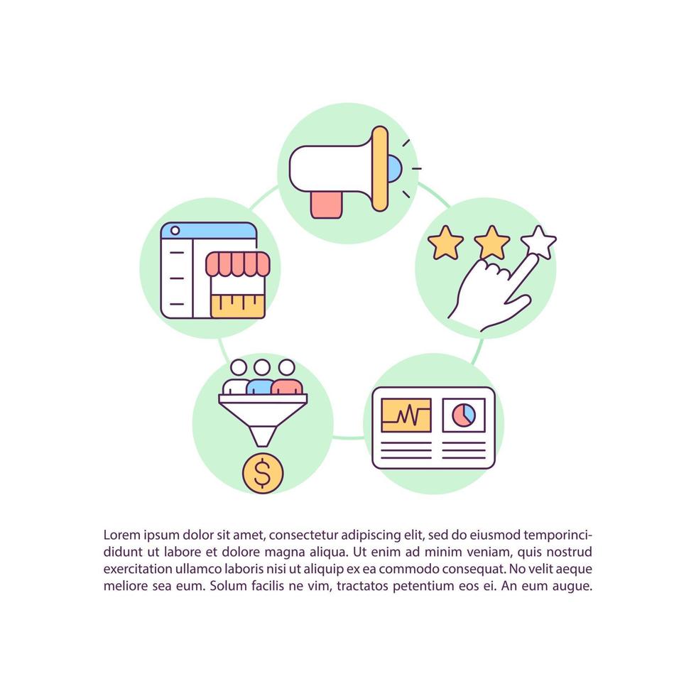 Digital marketing concept line icons with text vector