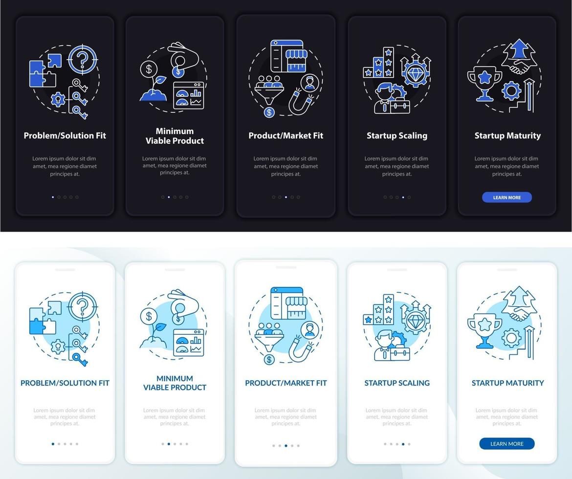 Entrepreneurship onboarding mobile app page screen vector