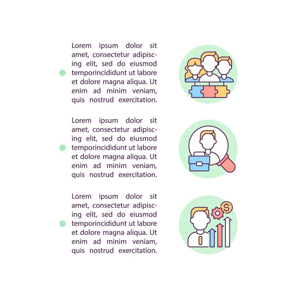 Hire productive team concept line icons with text vector