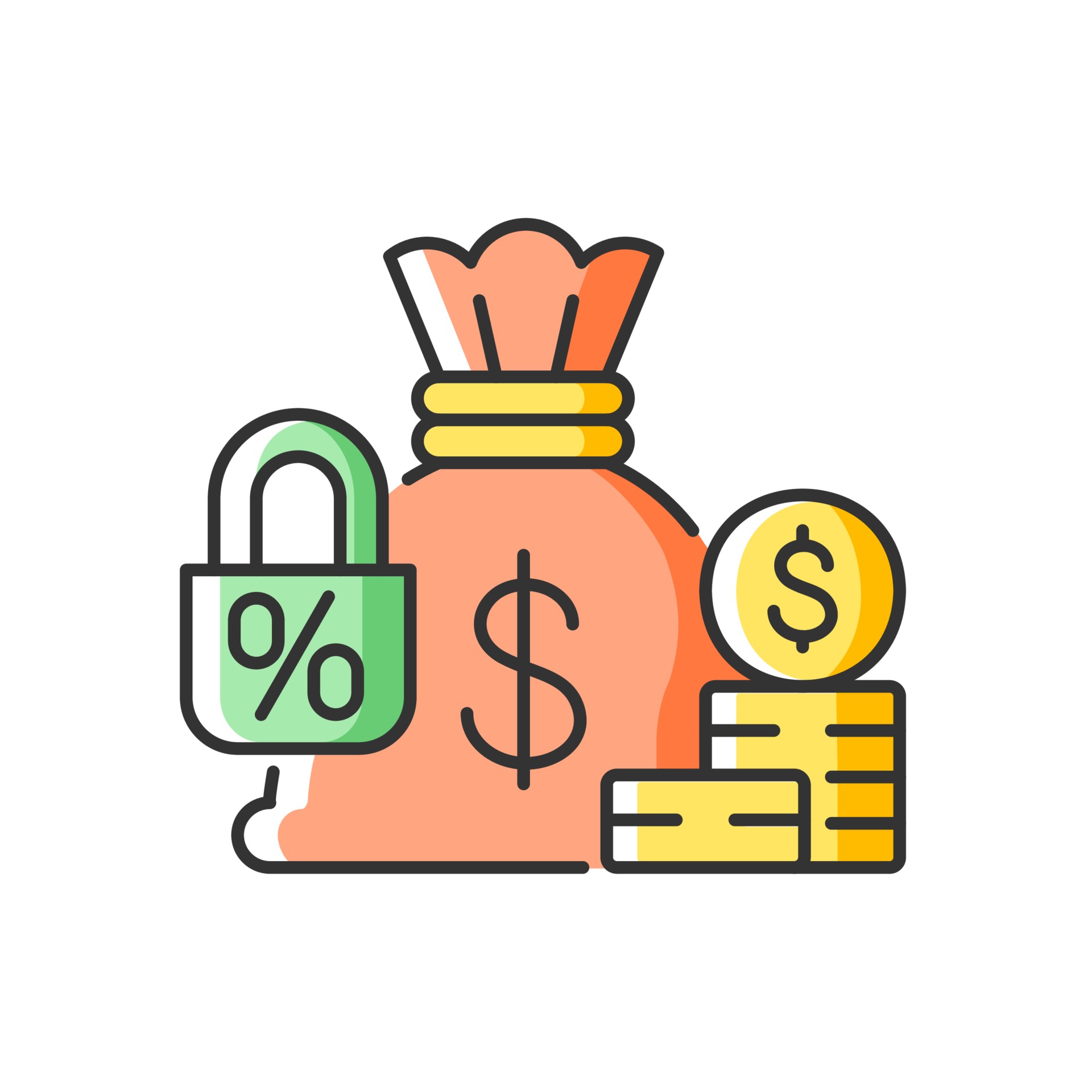 Fixed deposit RGB color icon 3345193 Vector Art at Vecteezy