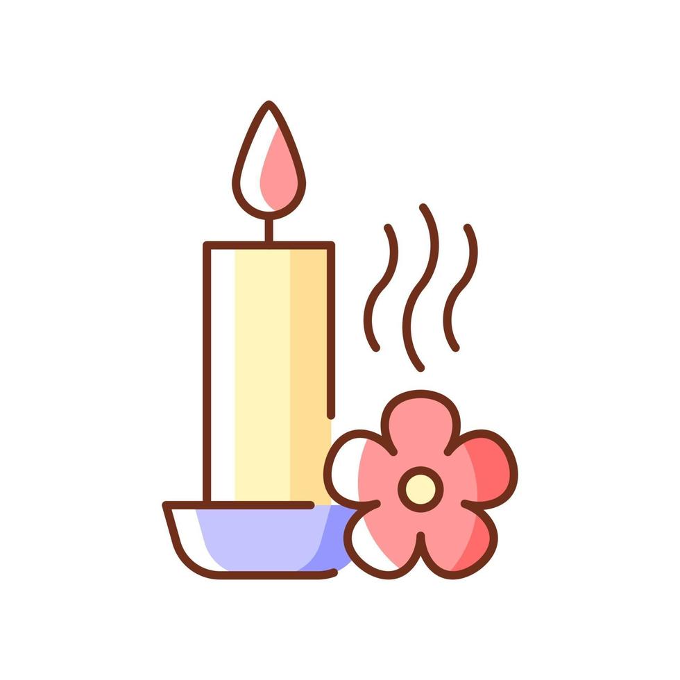 Scented candle RGB color manual label icon vector