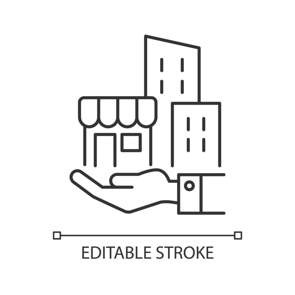 Building ownership linear icon vector