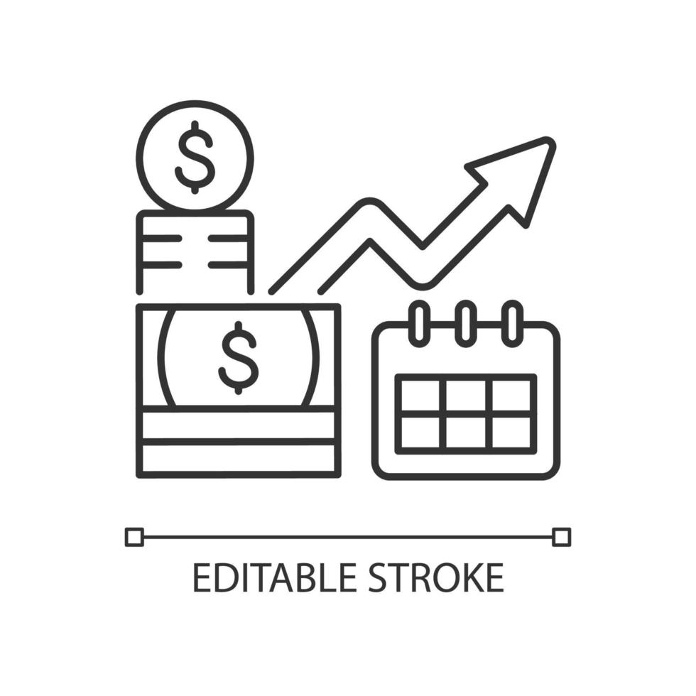 icono lineal de inversión a largo plazo vector