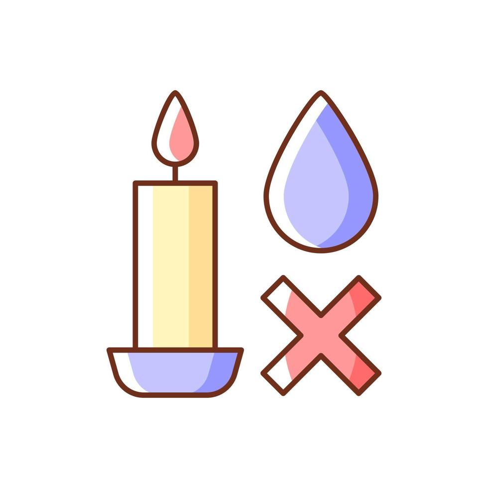 Extinguish candle without water RGB color manual label icon vector