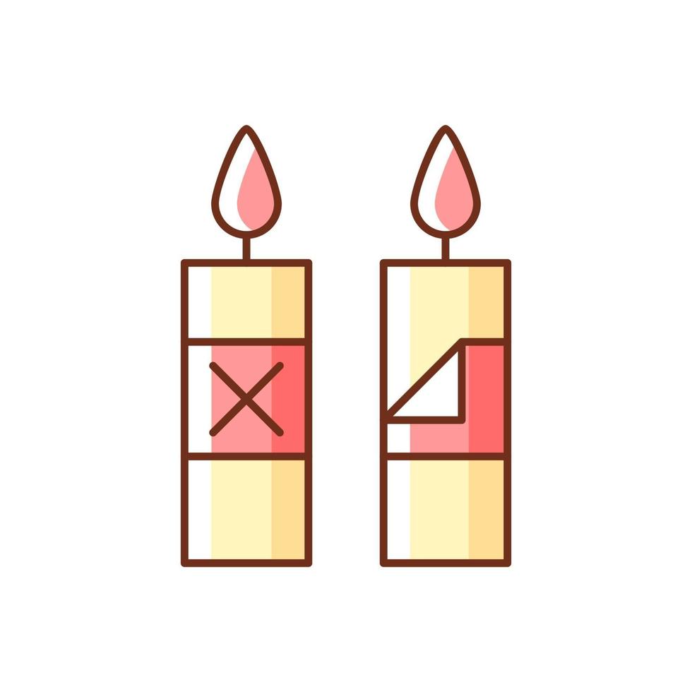 Remove candle packaging before use RGB color manual label icon vector