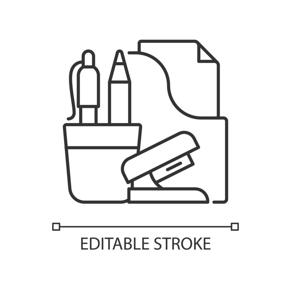 Office supplies linear icon vector