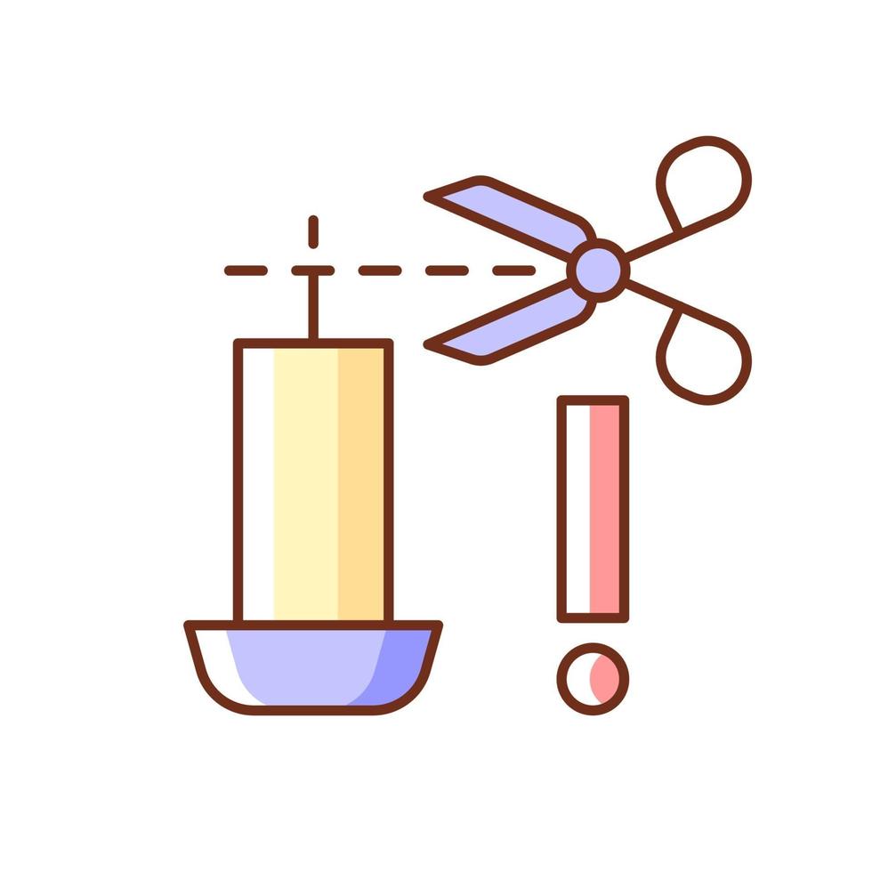 Trimming candle wick RGB color manual label icon vector