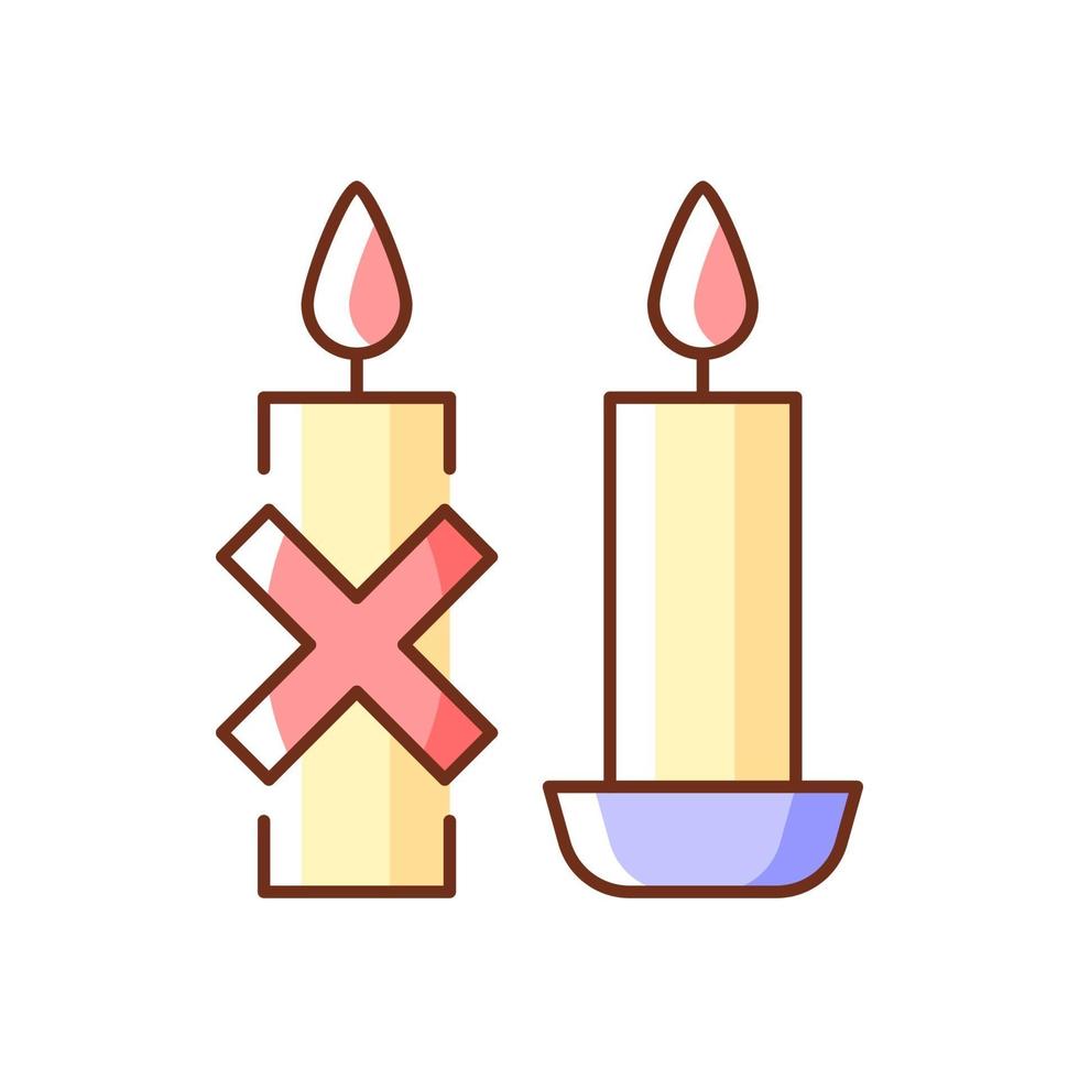 Use candleholder RGB color manual label icon vector