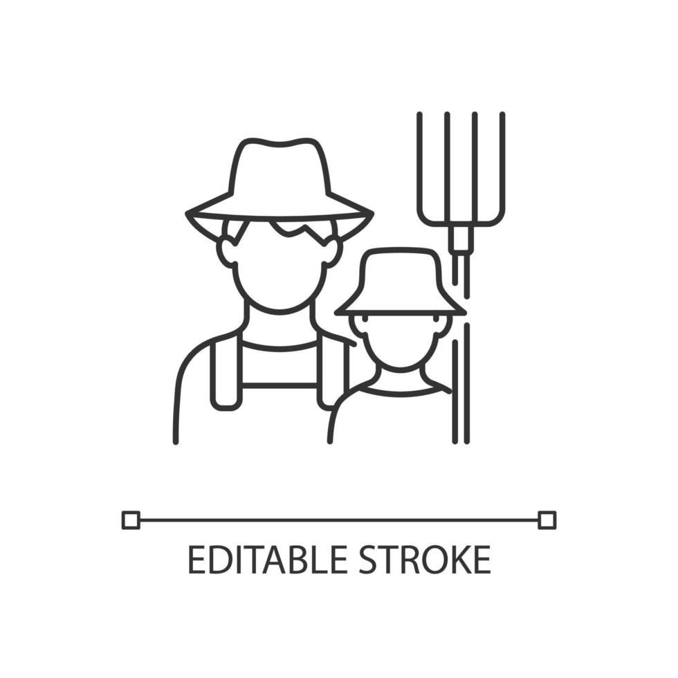 icono lineal de agricultura de subsistencia vector