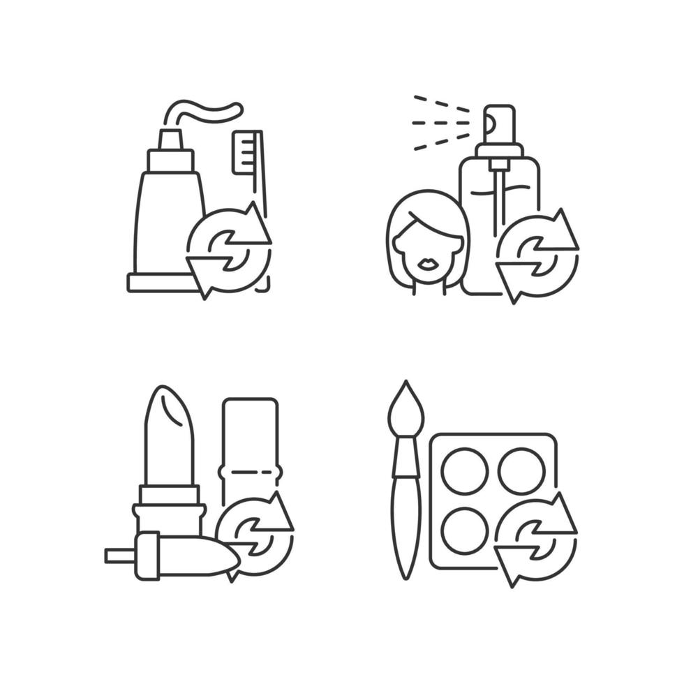 Refill and reuse linear icons set vector