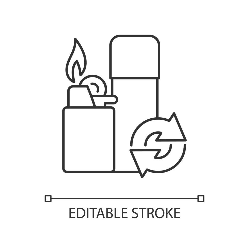 Lighter refill linear icon vector