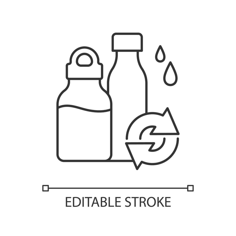 Water bottles refill linear icon vector