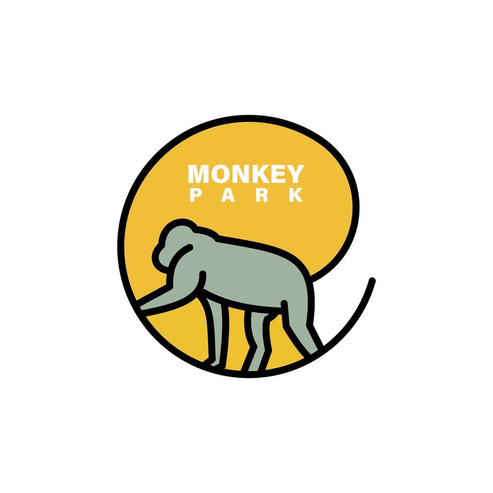 Ilustración de icono de vector de diseño de plantilla de logotipo de mono.