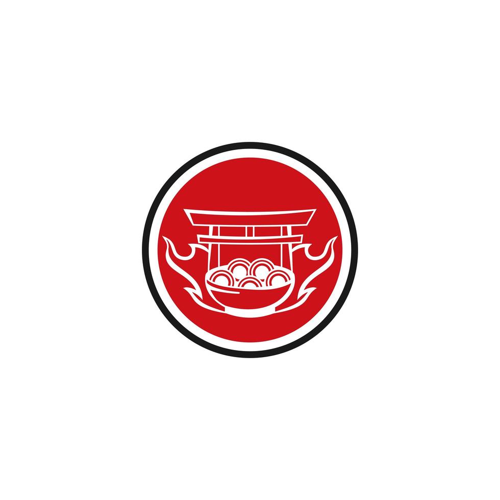 japanese food logo template design vector icon illustration.