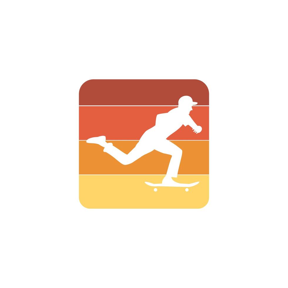 Skateboarding logo template design vector icon illustration.