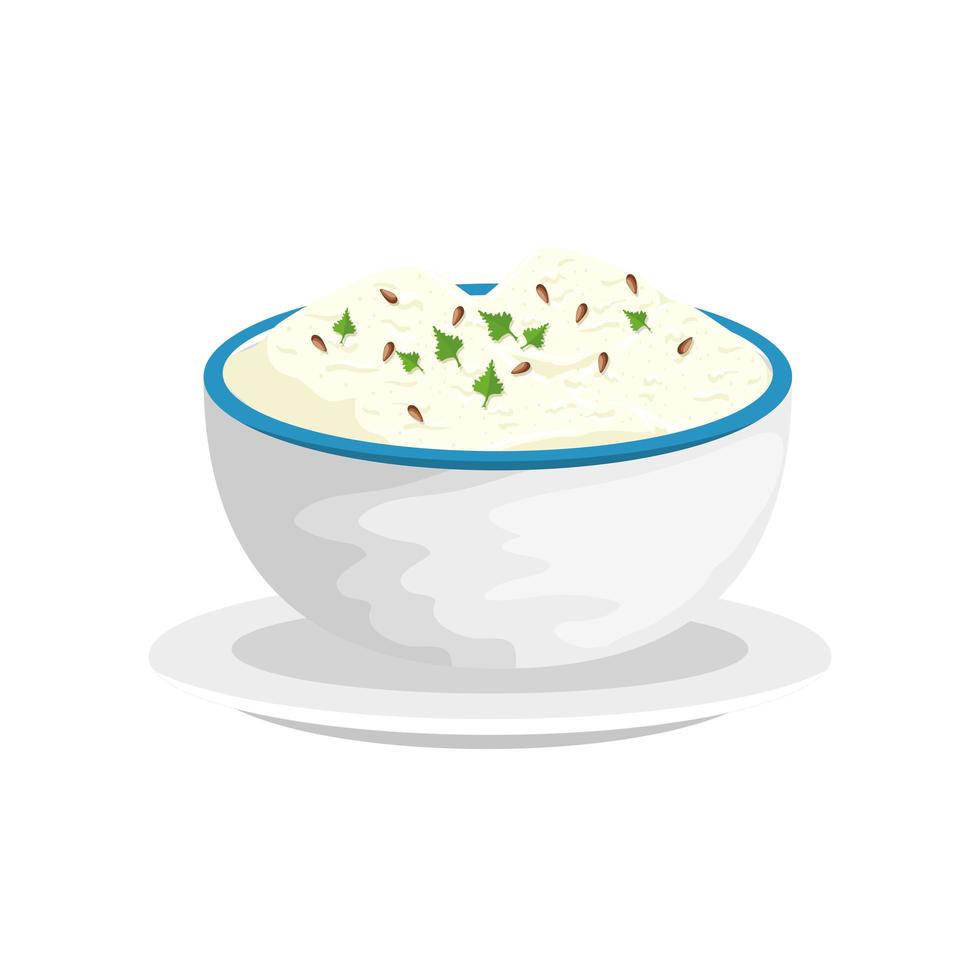 bowl of rice isolated icon vector