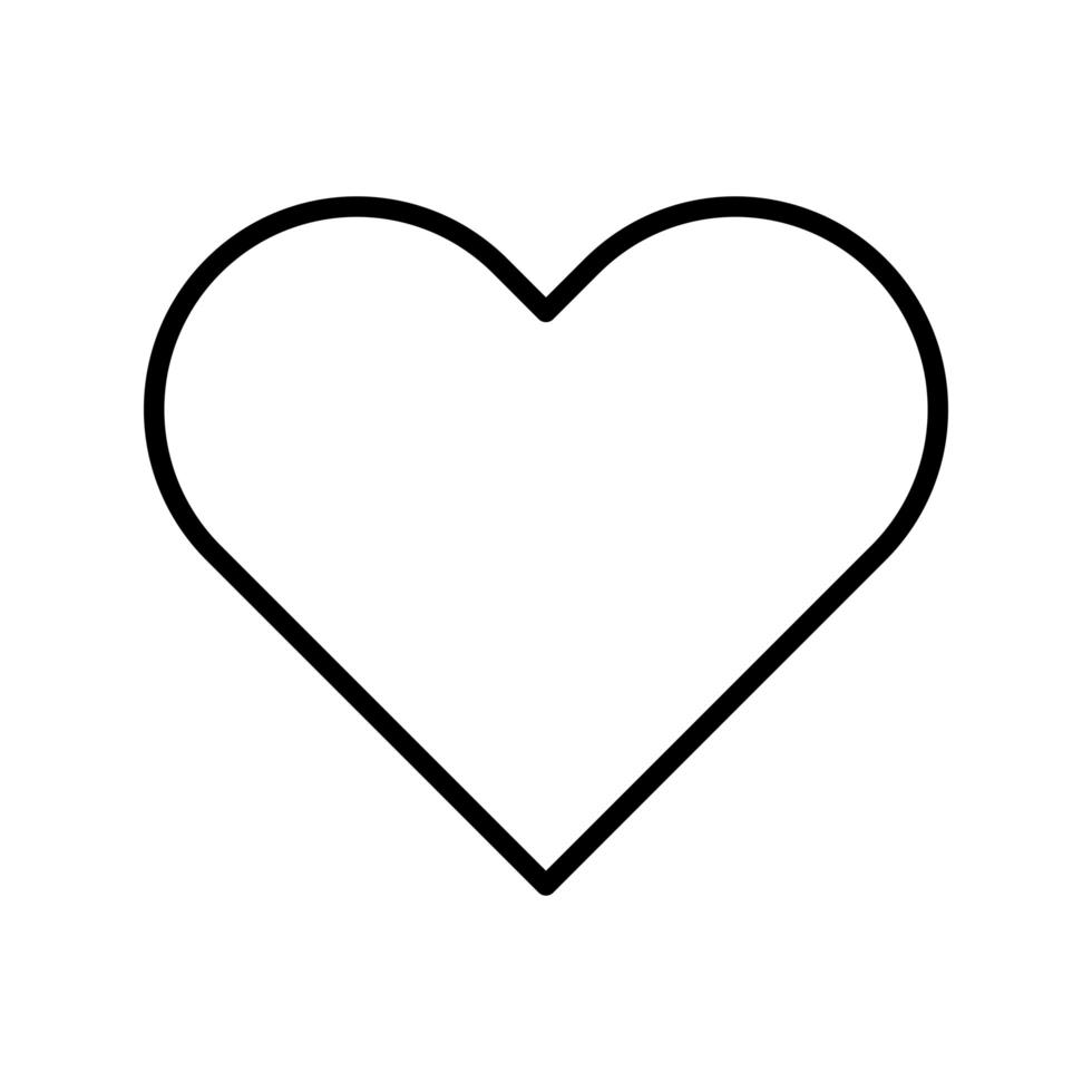 cute heart love line style isolated icon vector