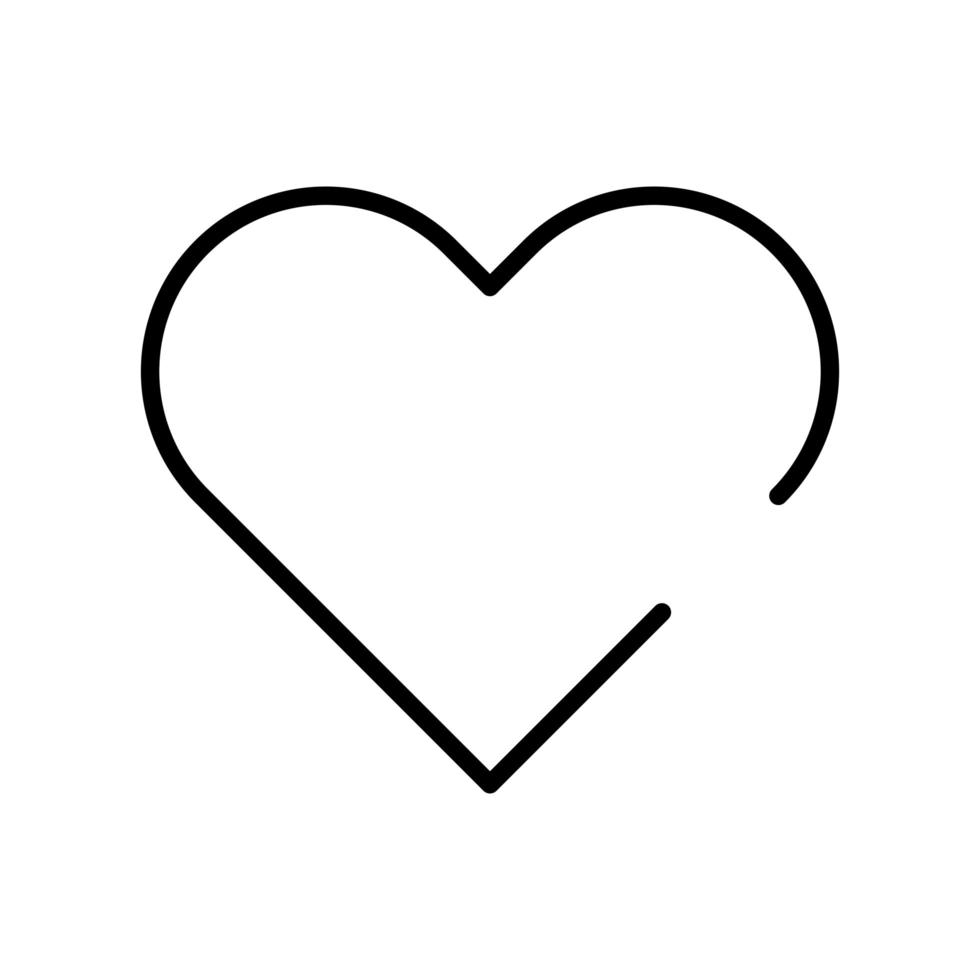 cute heart love line style isolated icon vector