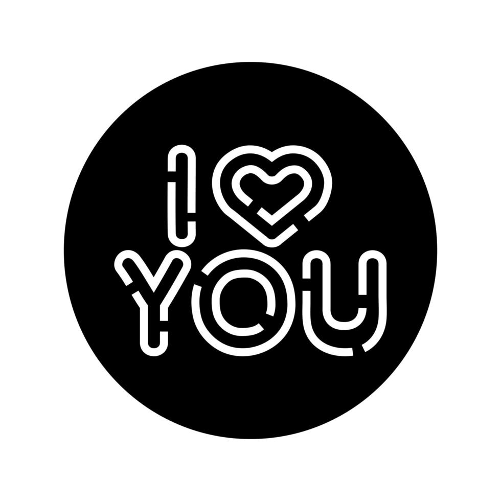 i love you lettering with heart isolated icon vector