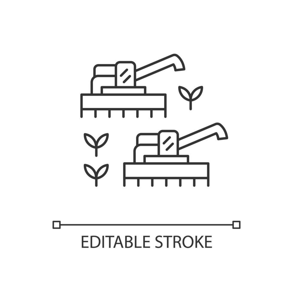 Mechanized agriculture linear icon vector