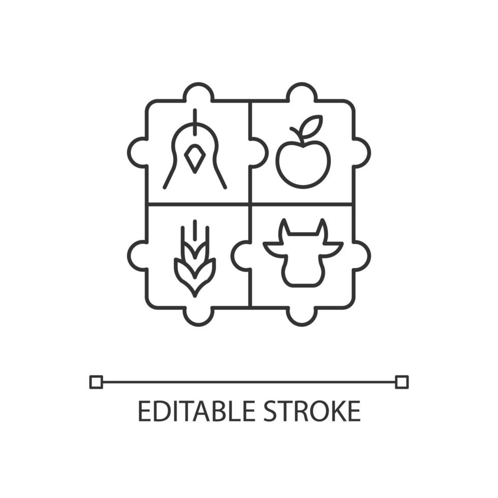 Agricultural cooperative linear icon vector