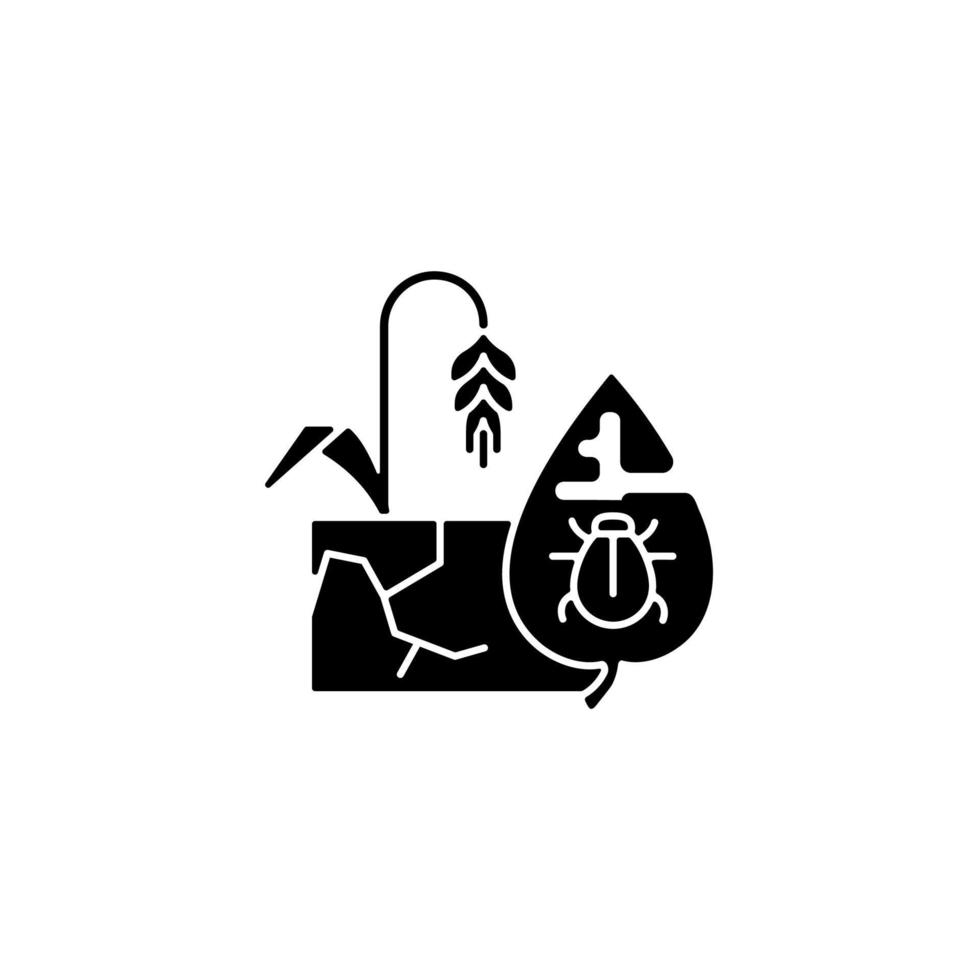 Production risks black glyph icon vector