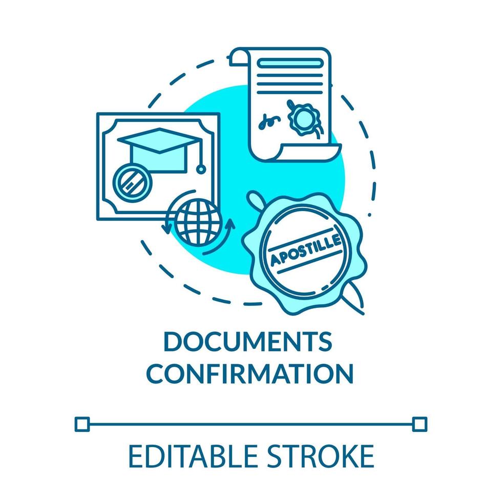 Document confirmation turquoise concept icon vector