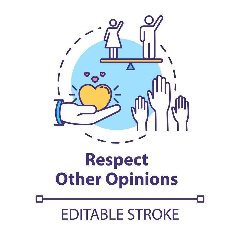 Respect other opinions concept icon vector