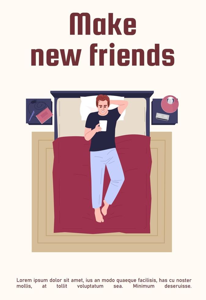 Make new friends online poster template vector