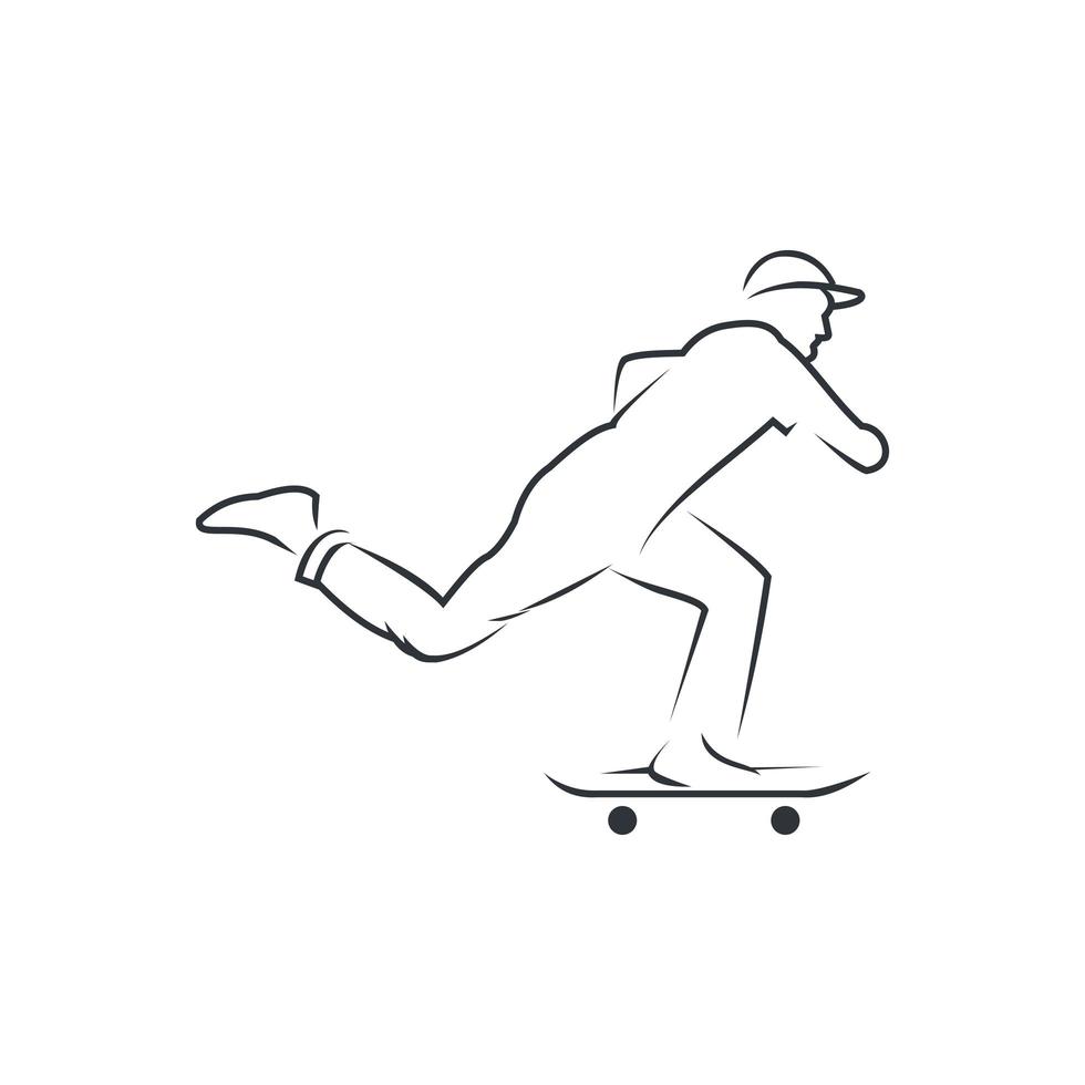 Ilustración de icono de vector de diseño de plantilla de logotipo de skate.