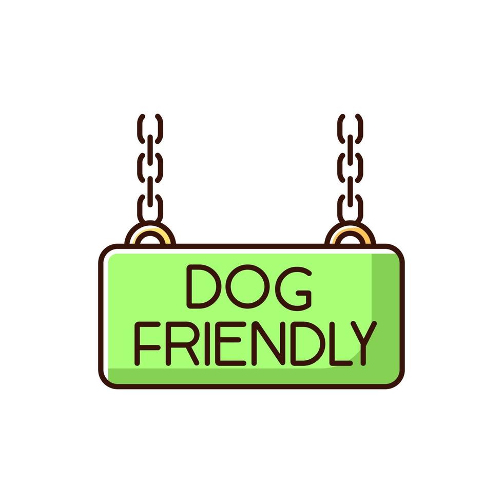 Dog friendly territory green RGB color icon vector