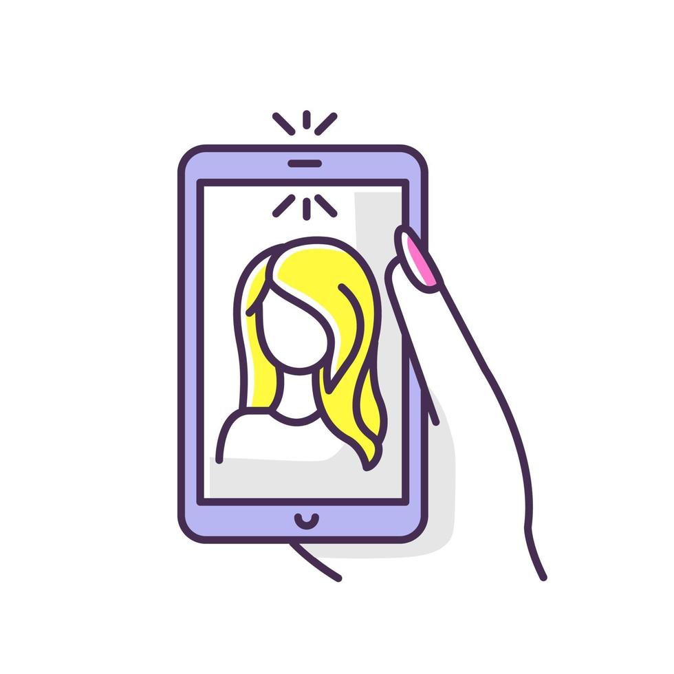 Selfie RGB color icon vector