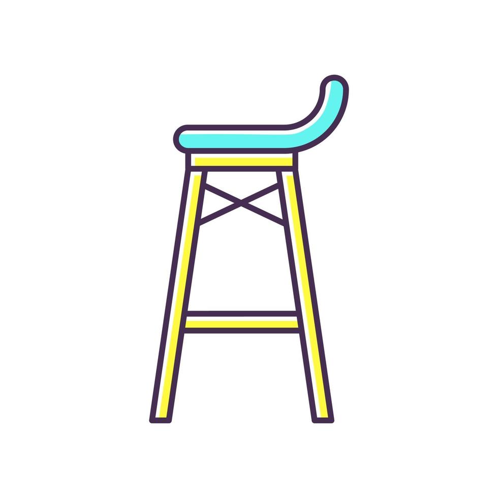 Bar stool RGB color icon vector